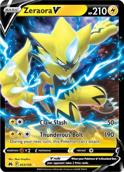 Zeraora V #53 from Crown Zenith