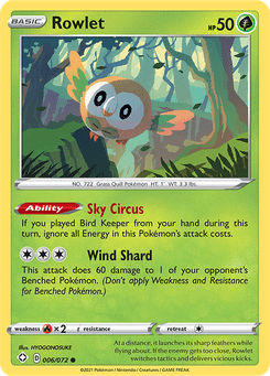 Rowlet #6 from Shining Fates