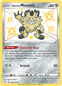 Galarian Meowth #SV86 from SF: Shiny Vault