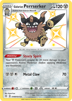 Galarian Perrserker #SV87 from SF: Shiny Vault