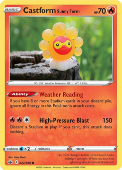 Castform Sunny Form #22 from Chilling Reign