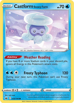Castform Snowy Form #34 from Chilling Reign