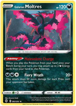 Galarian Moltres #93 from Evolving Skies