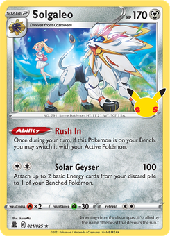 Solgaleo #21 from Celebrations