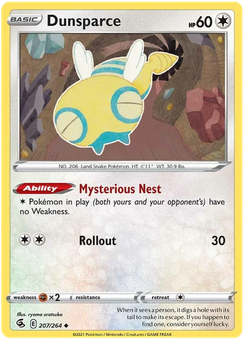 Dunsparce #207 from Fusion Strike
