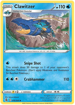 Clawitzer #75 from Fusion Strike