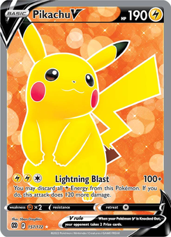 Pikachu V #157 from Brilliant Stars