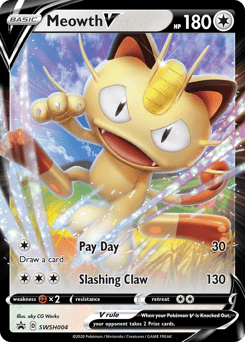 Meowth V #SWSH004 from SWSH Black Star Promos