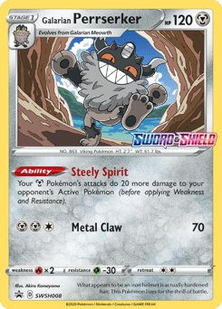 Galarian Perrserker #SWSH008 from SWSH Black Star Promos