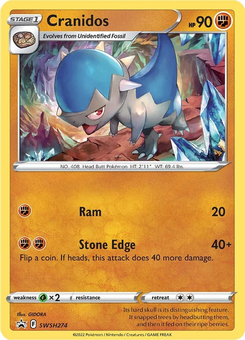 Cranidos #SWSH274 from SWSH Black Star Promos