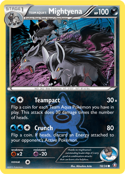 Team Aqua's Mightyena #18 from Double Crisis