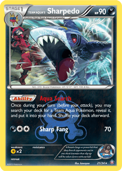 Team Aqua's Sharpedo #21 from Double Crisis
