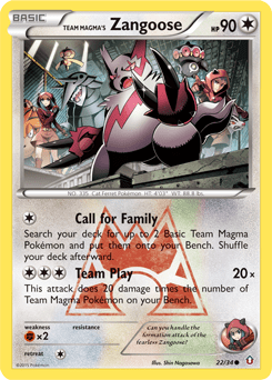 Team Magma's Zangoose #22 from Double Crisis