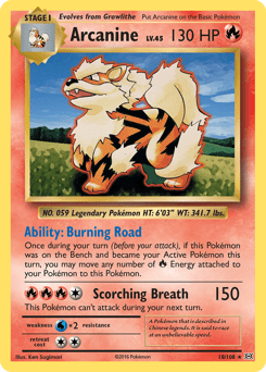Arcanine #18 from Evolutions