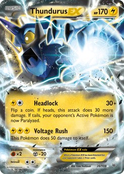 Thundurus-EX #26 from Roaring Skies